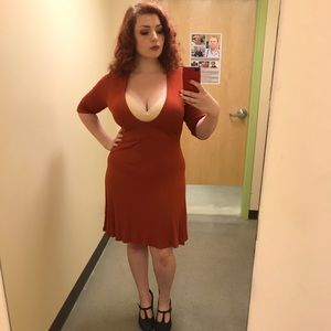 Pumpkin ribbed ASOS dress